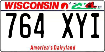 WI license plate 764XYI