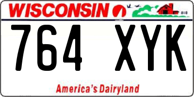 WI license plate 764XYK