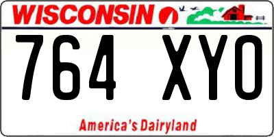 WI license plate 764XYO