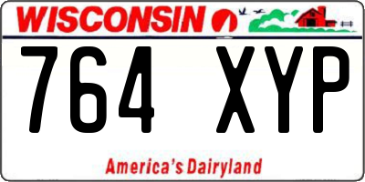 WI license plate 764XYP