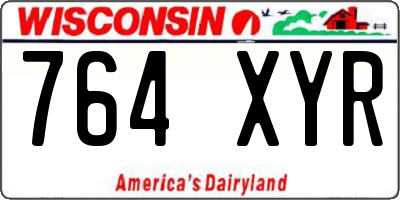 WI license plate 764XYR