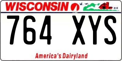 WI license plate 764XYS