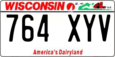 WI license plate 764XYV