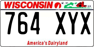 WI license plate 764XYX