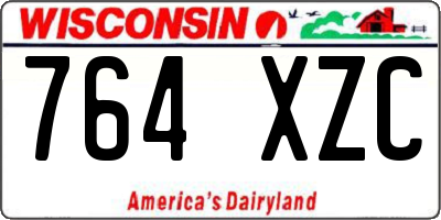 WI license plate 764XZC