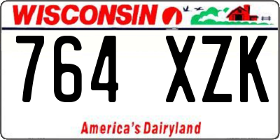 WI license plate 764XZK