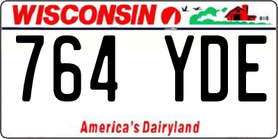WI license plate 764YDE