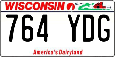 WI license plate 764YDG