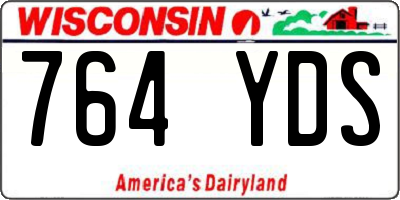 WI license plate 764YDS