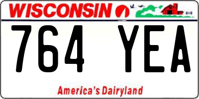 WI license plate 764YEA