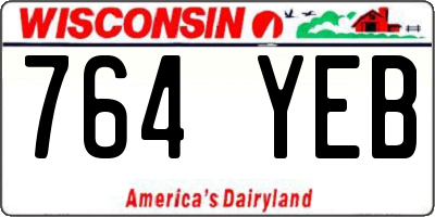 WI license plate 764YEB