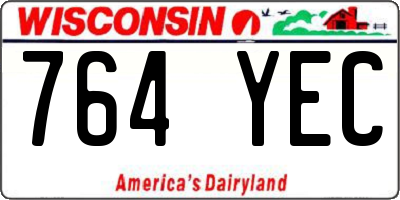 WI license plate 764YEC
