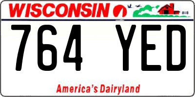 WI license plate 764YED