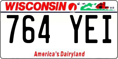 WI license plate 764YEI