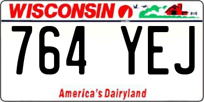 WI license plate 764YEJ