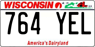 WI license plate 764YEL