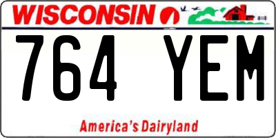 WI license plate 764YEM
