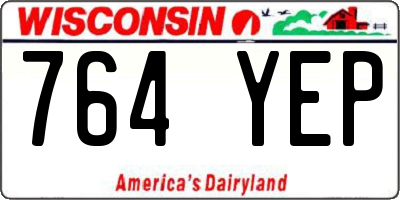 WI license plate 764YEP