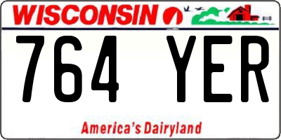 WI license plate 764YER