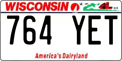 WI license plate 764YET