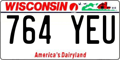 WI license plate 764YEU