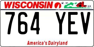 WI license plate 764YEV