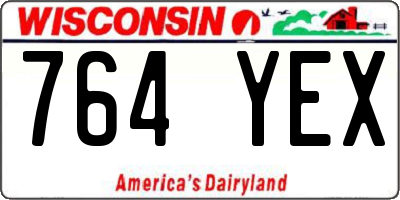 WI license plate 764YEX
