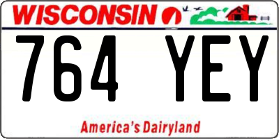WI license plate 764YEY