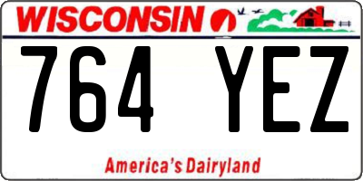 WI license plate 764YEZ