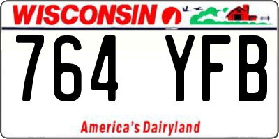 WI license plate 764YFB