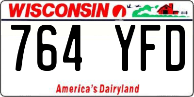 WI license plate 764YFD