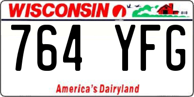 WI license plate 764YFG
