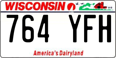 WI license plate 764YFH