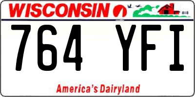 WI license plate 764YFI