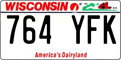 WI license plate 764YFK