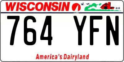 WI license plate 764YFN