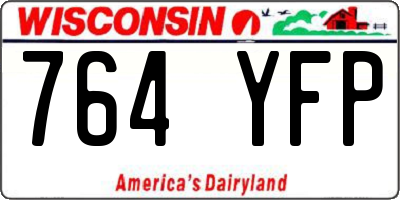WI license plate 764YFP