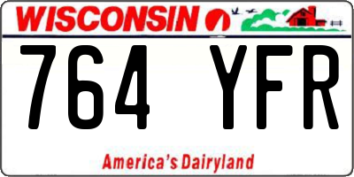 WI license plate 764YFR