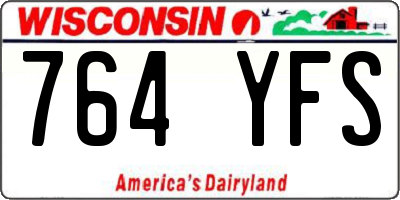 WI license plate 764YFS