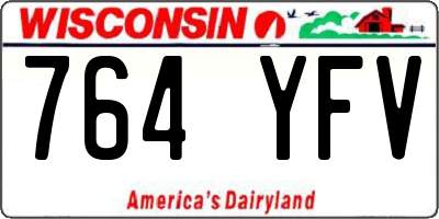 WI license plate 764YFV