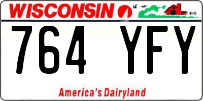 WI license plate 764YFY