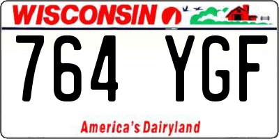 WI license plate 764YGF