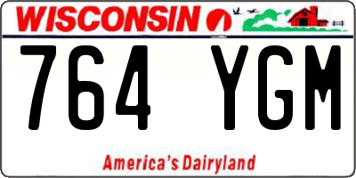 WI license plate 764YGM