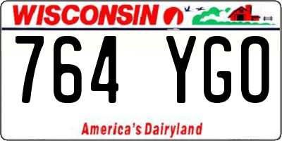 WI license plate 764YGO