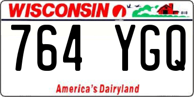 WI license plate 764YGQ