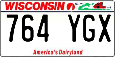 WI license plate 764YGX