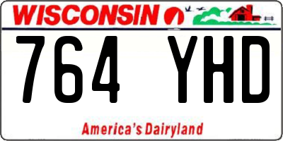 WI license plate 764YHD