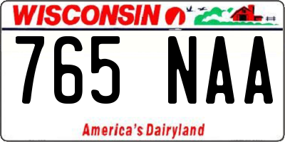 WI license plate 765NAA