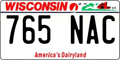 WI license plate 765NAC