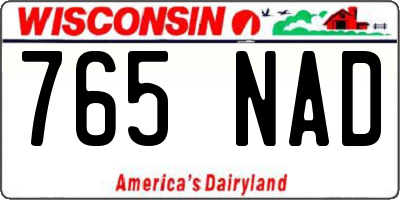 WI license plate 765NAD